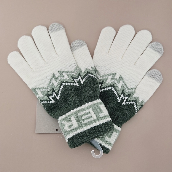 BUNDLE - Hunter Hat Beanie & Glove Set Green Multi Fair Isle Cottagecore Gift main image 4